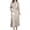 Beige, variant on Sngxgn Women's Summer Long Sleeve Dress Crewneck Lace Flowy Tiered Midi Dresses(Beige,L)