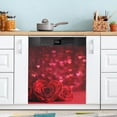 thumbnail image 5 of Rose Bouquet and Heart Dishwasher Magnet Cover Front Door Decorative Refrigerator Covers Magnetic Sheet Sticker Wash Machine Fridge Panel Decal for Kitchen Appliance 23x26 in, 5 of 6