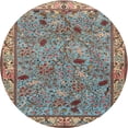 thumbnail image 1 of Ahgly Company Machine Washable Indoor Round Traditional Dark Goldray Area Rugs, 4' Round, 1 of 7
