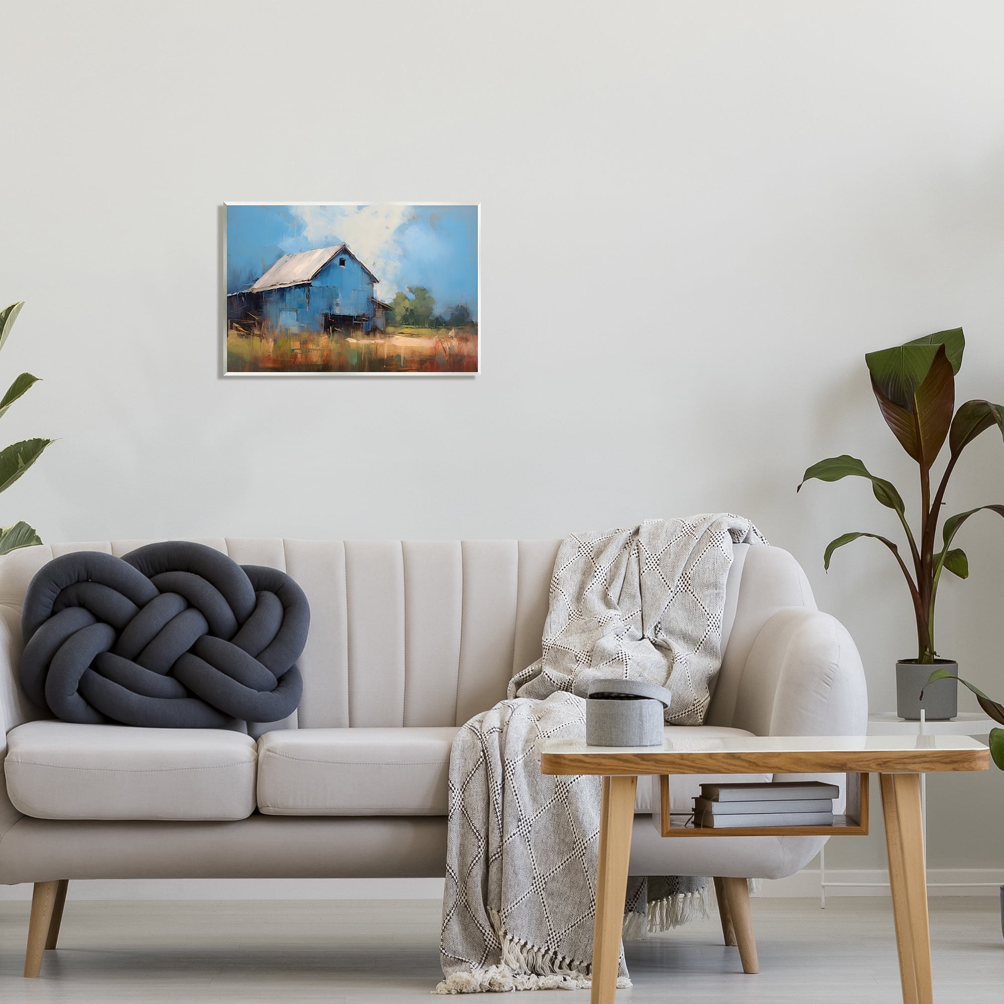 Stupell Industries Modern Barn Painting Travel & Places Painting Unframed Art Print Wall Art, 19 x 13