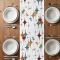 thumbnail image 6 of Multi-Color Diamond Table Runner - 48 Inch Long, Kitchen Dining Table Runner Dresser Scarves, Modern Geometric Middle Century White Farmhouse Decor for Coffee Tables Wedding Party Banquet, 6 of 8