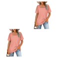 thumbnail image 1 of Guardurnaity Camiseta de algodón para mujer, Top informal plisado, para oficina, viajes, senderismo, Camping, deportes, moda, verano, primavera, Type3 NO3, 1 of 6
