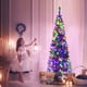 thumbnail image 5 of Costway 200 cm Árbol de Navidad Artificial Abeto de Bisagra Iluminado con 708 Ramas con 250 Luces Led Coloreadas Base Plegable de Metal, 5 of 7