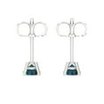 thumbnail image 4 of Clara Pucci 0.2Ct Natural London Blue Topaz Round Cut VVS1 Push Back Stud 14k Solid hypoallergenic Gold Designer Earrings For December, 4 of 7