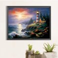 thumbnail image 2 of 5D bricolaje taladro redondo completo diamante pintura Seaside Lighthouse Home Decor (V4975) FLhrweasw Nuevo, 2 of 9