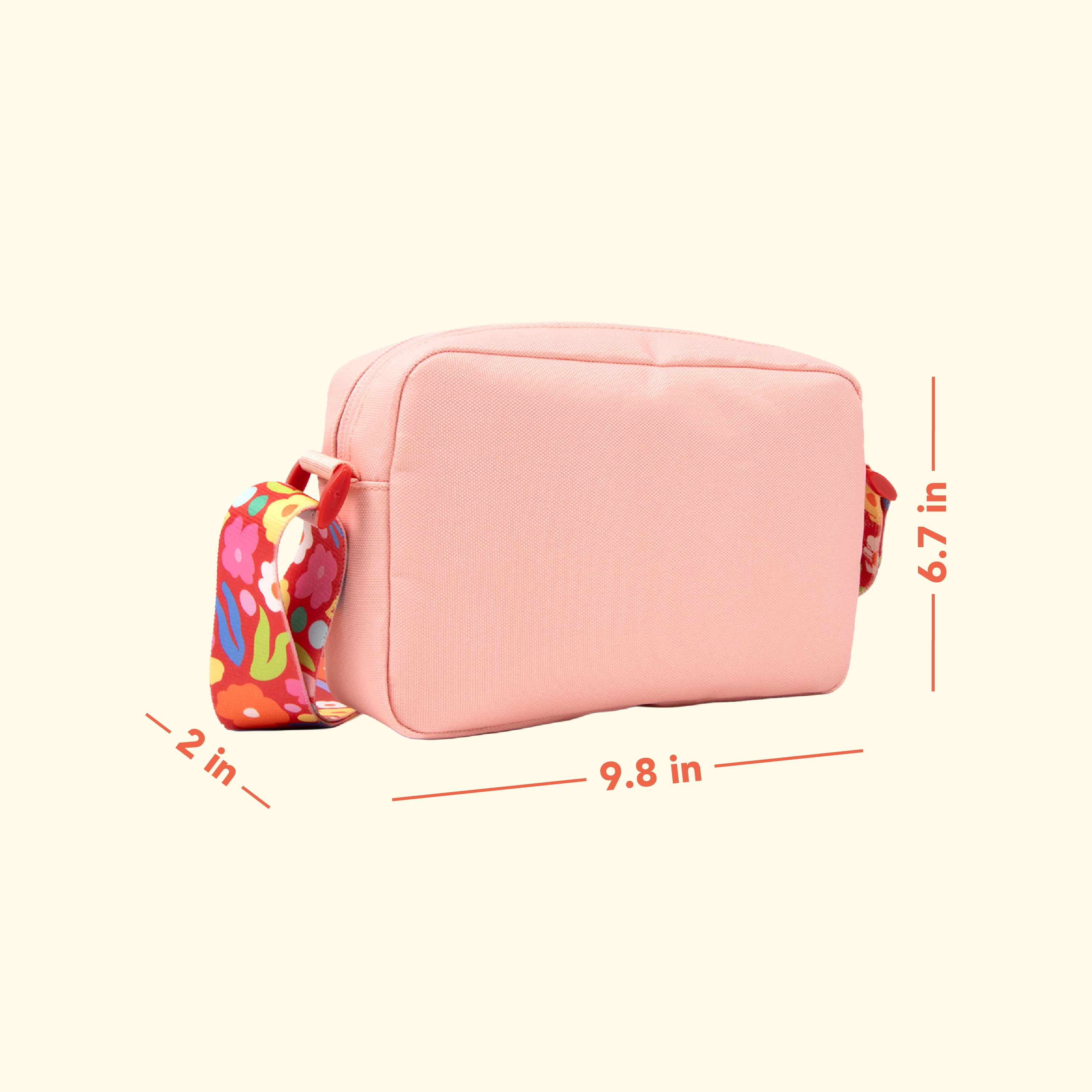 Oodles Pink Floral Print Cross-Body Pet Waste Bag Carrier with Removable Strap, One Size