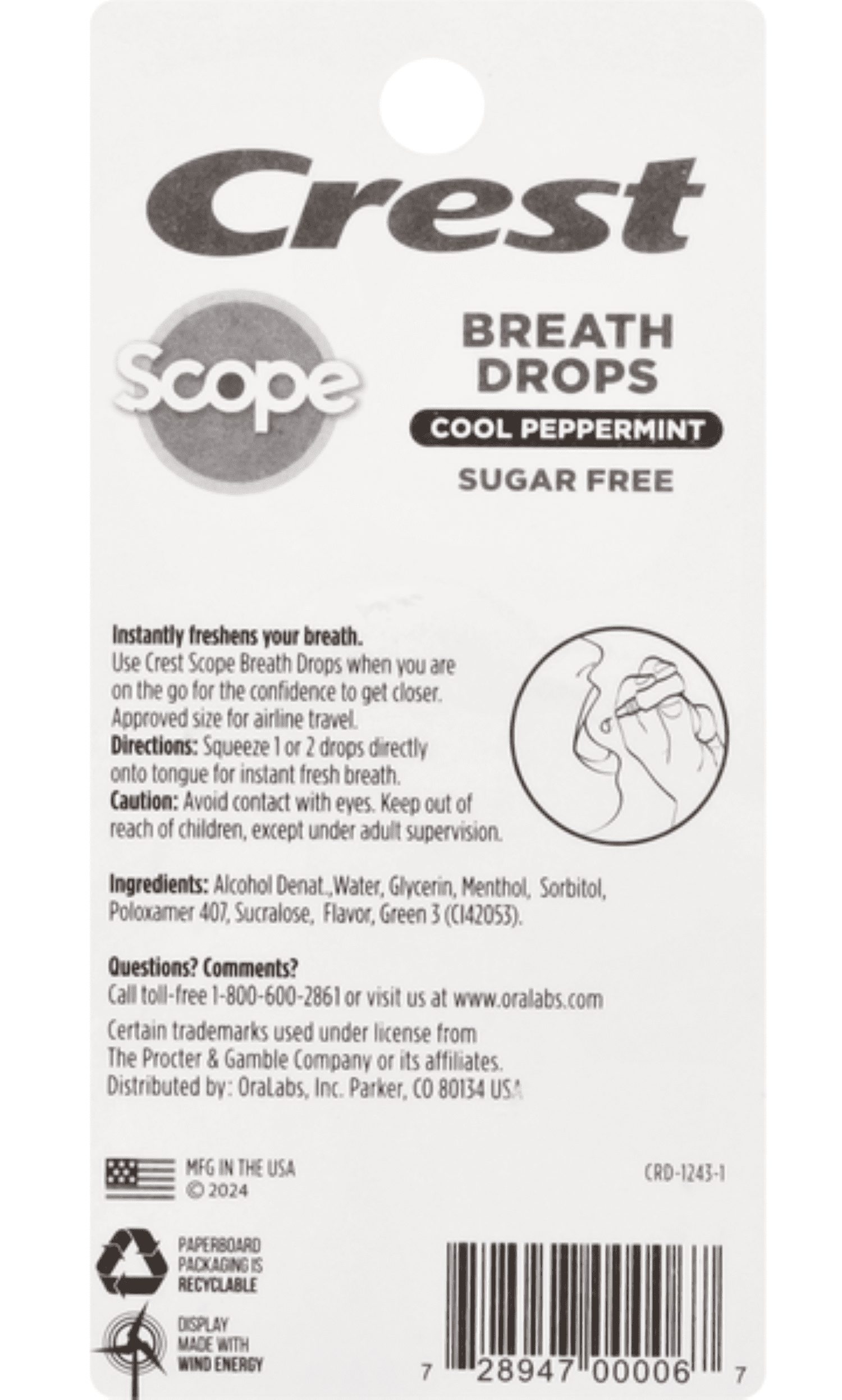 Crest Scope Breath Drops 3 Pack Sugar-Free Breath Fresheners