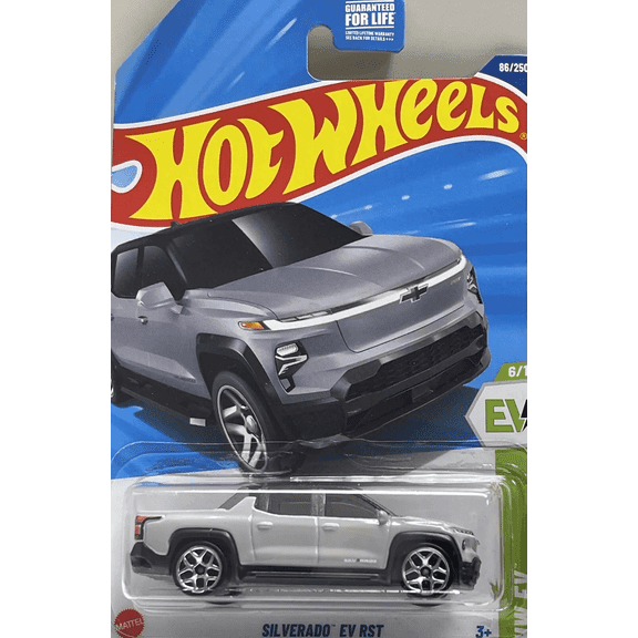 2025 HOT WHEELS SILVERADO EV RST GREY 86/250 HW EV 6/10