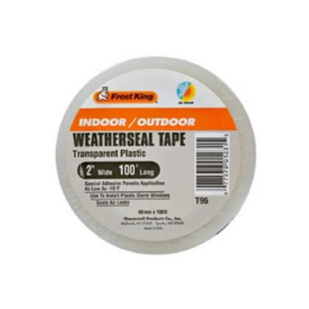 Frost King T96H Plastic Weatherseal Tape In/Outdoor, 2in Wide x 100ft