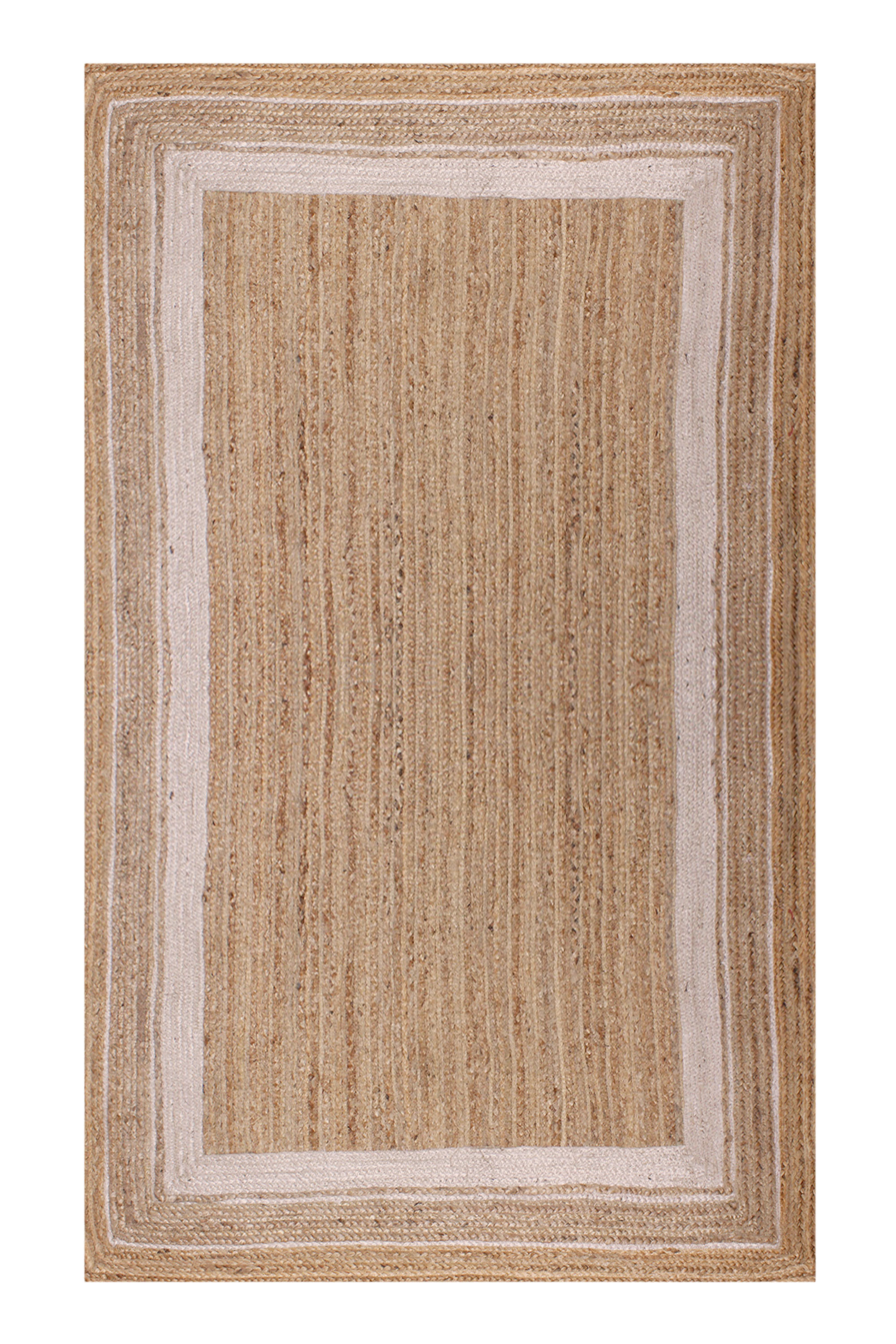 Handmade Geometric Beige Jute Rug Home Decor Dining Room Carpet Stair Runner & Enterway Area