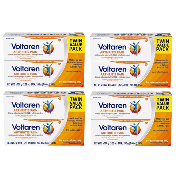 Voltaren Arthritis Pain Topical Gel,3.53 oz. Twin Pack Pack of 4