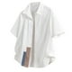 thumbnail image 1 of Blusa y camisa de manga corta con cuello vuelto para hombre, informal, de verano, de manga corta, de color liso, fina, con botones, de poliéster, 1 of 4
