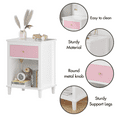 thumbnail image 2 of 2-Tier Nightstand, 26" Wood Bedside Table with Open Storage Shlef and Drawer, Modern Freestanding End Table for Small Space, Living Room, Bedroom, 2 of 9