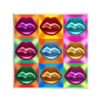 Stupell Industries Vivid Lips Abstraction Abstract Painting Unframed Art Print Wall Art, 12 x 12