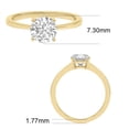 thumbnail image 5 of 1.50 Carat - Round Cut Lab Grown Basket Regular Shank Setting Solitaire Diamond Engagement Ring in 14K Yellow Gold(Ring Size: 7.5), 5 of 5