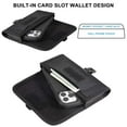 thumbnail image 6 of Luxmo Belt Holster for TCL 50 XE 5G, Horizontal Secure Buckle Nylon Fabric Phone Pouch Clip Protector Wallet Case with Money Pocket, Card Slots and Belt Loops - Black, 6 of 9