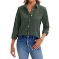 thumbnail image 6 of Vividaire Womens Button Down Shirts Oxford Cotton Long Sleeve Collared Work Office Blouses Tops, 6 of 8