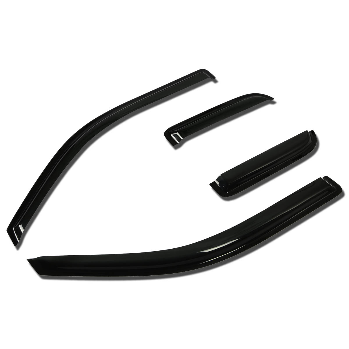 DNA motoring WVS-151 Dark Smoke Vent Window Visor Deflector Rain//Sun Guard 4 Piece
