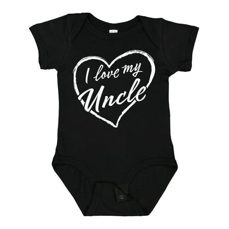 

Inktastic I Love My Uncle in White Chalk Heart Gift Baby Boy or Baby Girl Bodysuit