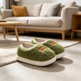 thumbnail image 4 of Kids Girls Non-Slip Slippers, Warm Fleece Lined Fuzzy House Shoes, Green,Size 30, 4 of 5
