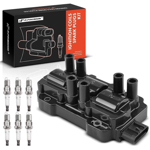 A-Premium Ignition Coils and Spark Plugs Kits Compatible with Chevrolet Silverado 1500, Equinox, Malibu, Impala, Express 1500 & GMC Sierra 1500, Savana 1500 & Buick Lucerne & Saturn Vue, Relay