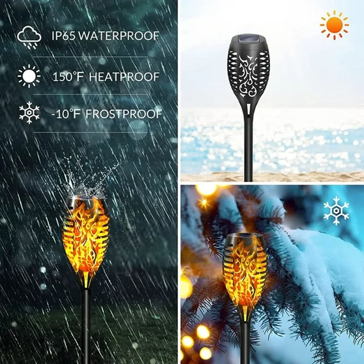 Magicorange 16 Pack Solar Torch Lights with Flickering Flame, IP65 Waterpoof Outdoor LED Lights Auto on/off for Garden Patio Yard Pathway Walkway Landscape