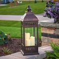 thumbnail image 4 of Smart Solar 80071 San Nicola Triple LED Candle Lantern - Bronze, 4 of 5