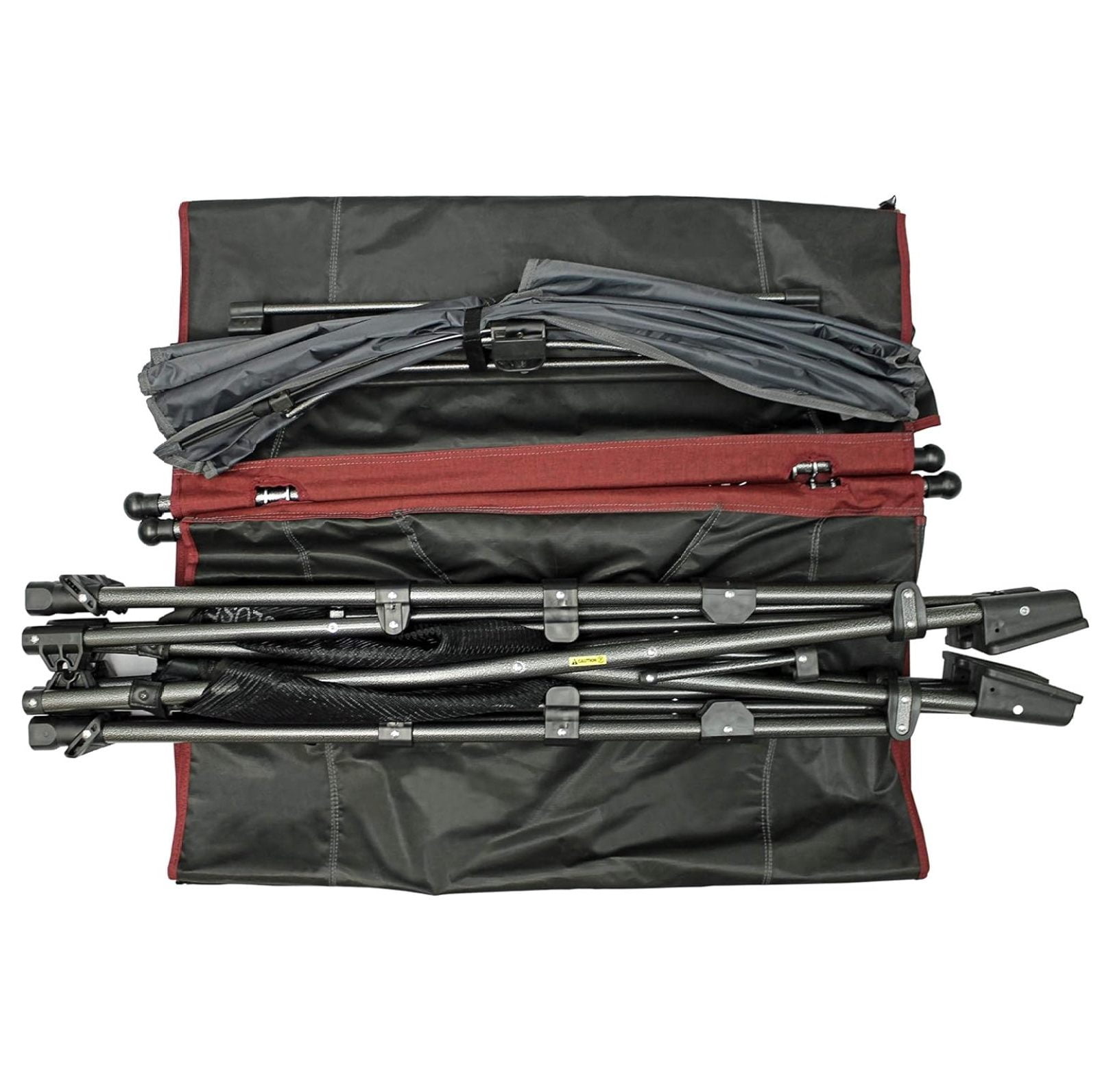 Limited Portable Folding Metal Framed Hammock with a Retractable Canopy, Perfect for Camping, Patio, Outdoor, and Relaxing, Side Pockets Included, Red (Pack of 1)