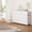 White, variant on Multi-Drawer Fabric Dresser TV Stand, Dark Black, Sturdy Steel Frame & Wood Top, Home Storage Organizer