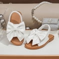thumbnail image 6 of TOWED22 Girls Sandals Summer Open Toe Flats Shoes Dress Sandals for Toddler Little Kid Big Kid White,4, 6 of 8