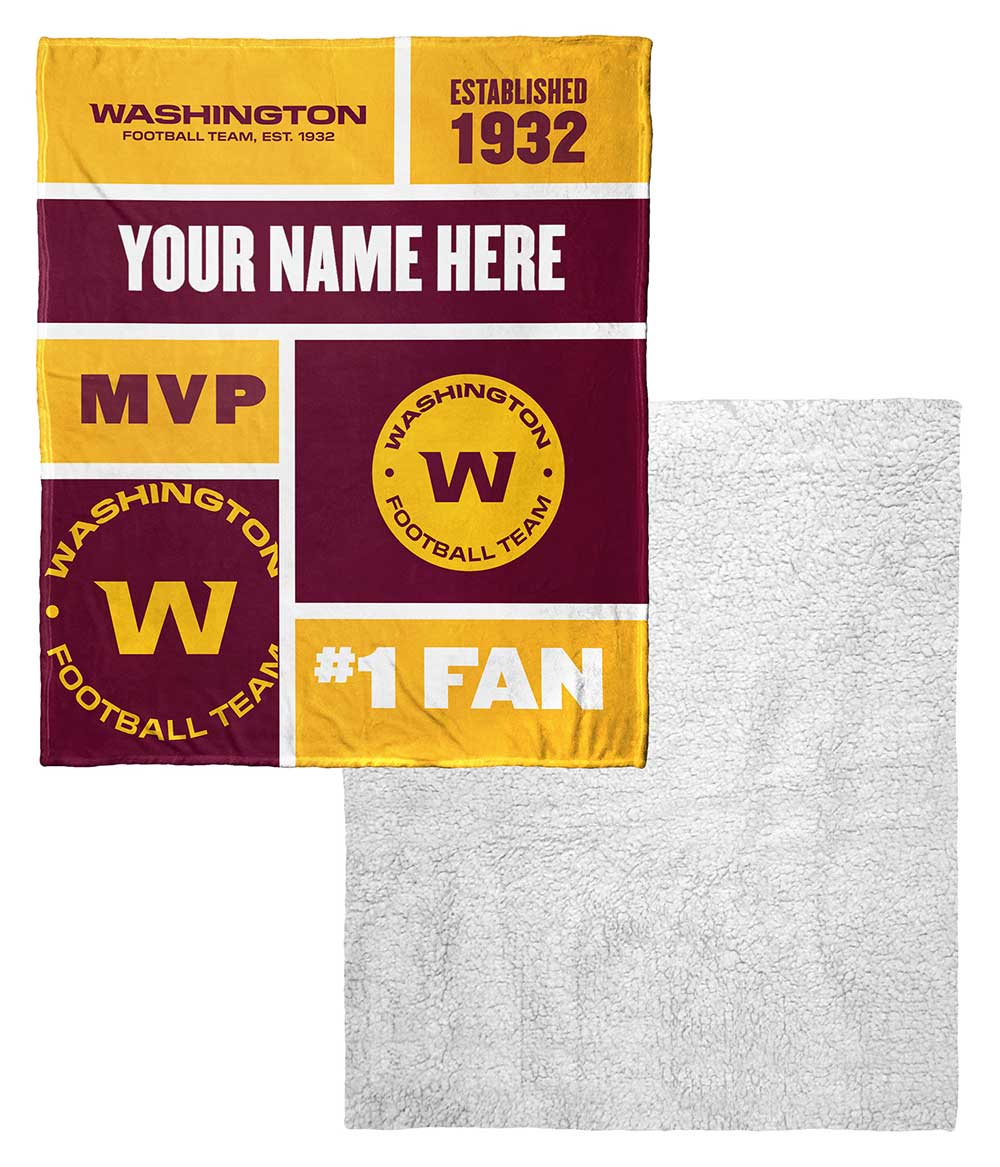 Washington Football Team NFL Colorblock Personalized Silk Touch Sherpa