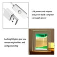thumbnail image 7 of Moving Sand Art Table Lamp Green Square Design USB Powered Night Light - 360 Rotation Home Bedroom Decor Office Desk Gift Idea(Green-5.9x1.77x7.87in), 7 of 7