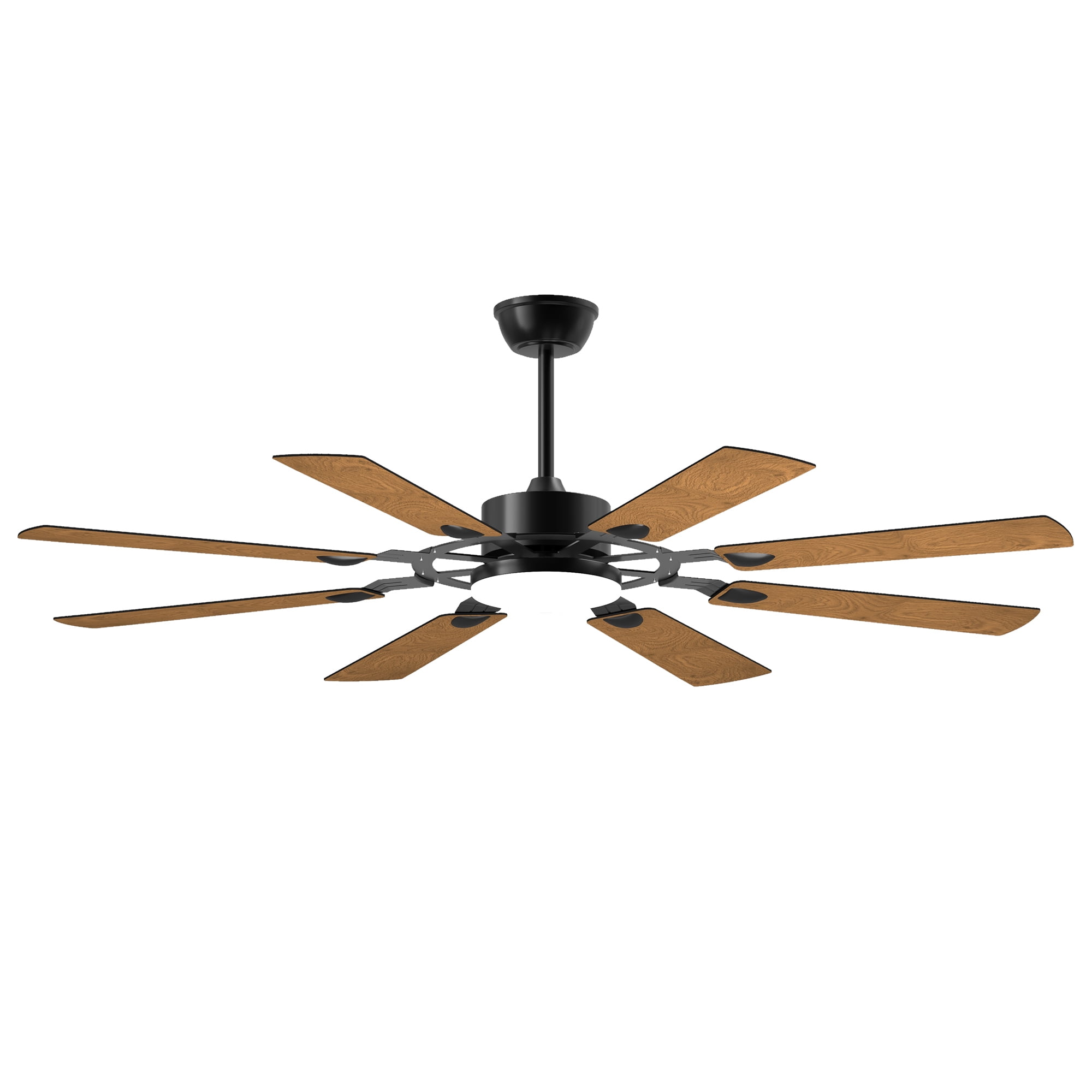 Jopath 52 Inch Windmill Ceiling Fan with Lights and Remote Control, 8 Plywood Blades, 6-Speed Noiseless, 3CCT, Ceiling fan for Kitchen Bedroom Living Room, Black