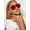 Red, variant on Half-Frame Square Sunglasses – Vintage Style, Oversized Aviator for Women