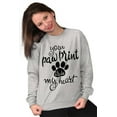 thumbnail image 4 of Paw Print In My Heart Cute Pet Owner Women Plus Size Crewneck Sweatshirt Brisco Brands 5X, 4 of 5