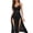 Black, variant on Slip Dress for Women Long Sheer Slip Dress with Deep V Neck Front Opening Flowing Skirt And Slim Straps Sleepwear for Women