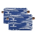 thumbnail image 2 of Tropical Palm Tree Pattern in White Square Storage Bins with Handles Collapsible Containing Box 1 Pack, 2 of 9