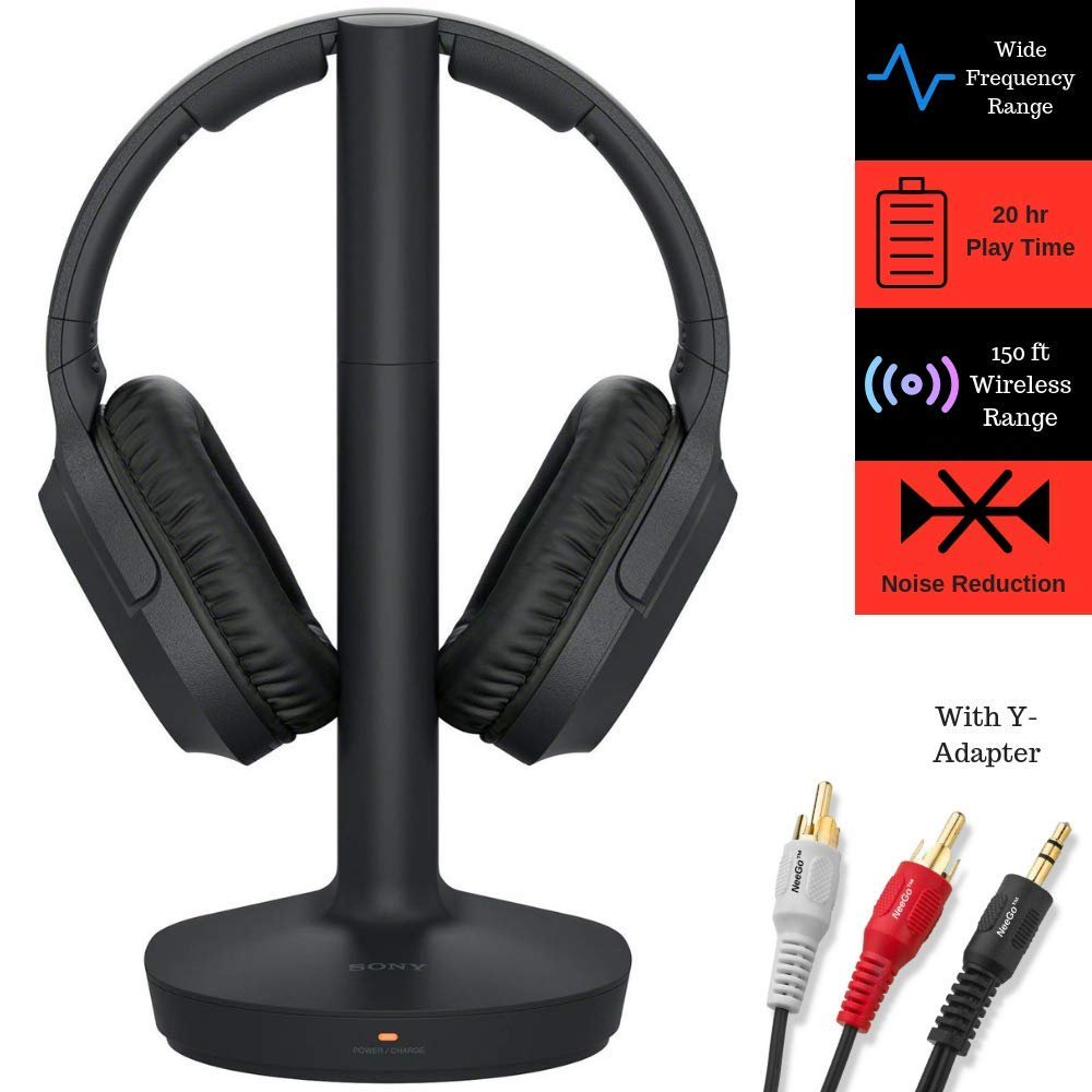 Sony Wireless Headphone & Cable Bundle Wireless Home Theater OverEar