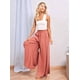 thumbnail image 5 of Pantalones Casuales de Cintura Alta para Mujer, de Color Liso, Largos y Anchos, con Bolsillos, para y Otoño. Naranja Rojo L, 5 of 9
