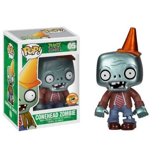 Funko Pop Plants Vs Zombies Metallic Conehead Zombie SDCC 2013