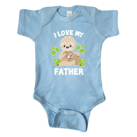 

Inktastic Cute Sloth I Love My Father with Green Leaves Gift Baby Boy or Baby Girl Bodysuit
