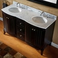 thumbnail image 2 of Khaleesi 60" Double Bath Vanity in Espresso with White Marble Top and Round Sinks with Polished Chrome Faucets with Matching Mirror, 2 of 3