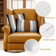 thumbnail image 4 of Modern Brown Black Outdoor Pillow Covers, Waterproof Decorative Throw Pillowcases Set of 2, Boho Contemporary Geometric Striped Couch Cushion Cases with Zipper for Outside Patio Garden Sofa 20"x12", 4 of 9