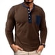 thumbnail image 1 of Camisetas Henley de Larga Raglán para Hombre, Informales, Ajustadas y A . Color Café M, 1 of 6