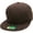 Brown, variant on Solid Flat Brim Bill Fitted Baseball Cap, Black