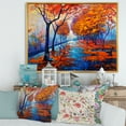 thumbnail image 2 of Designart 'Orange Autumn Landscape With Little Road III' Traditional Framed Canvas Wall Art Print, 2 of 5