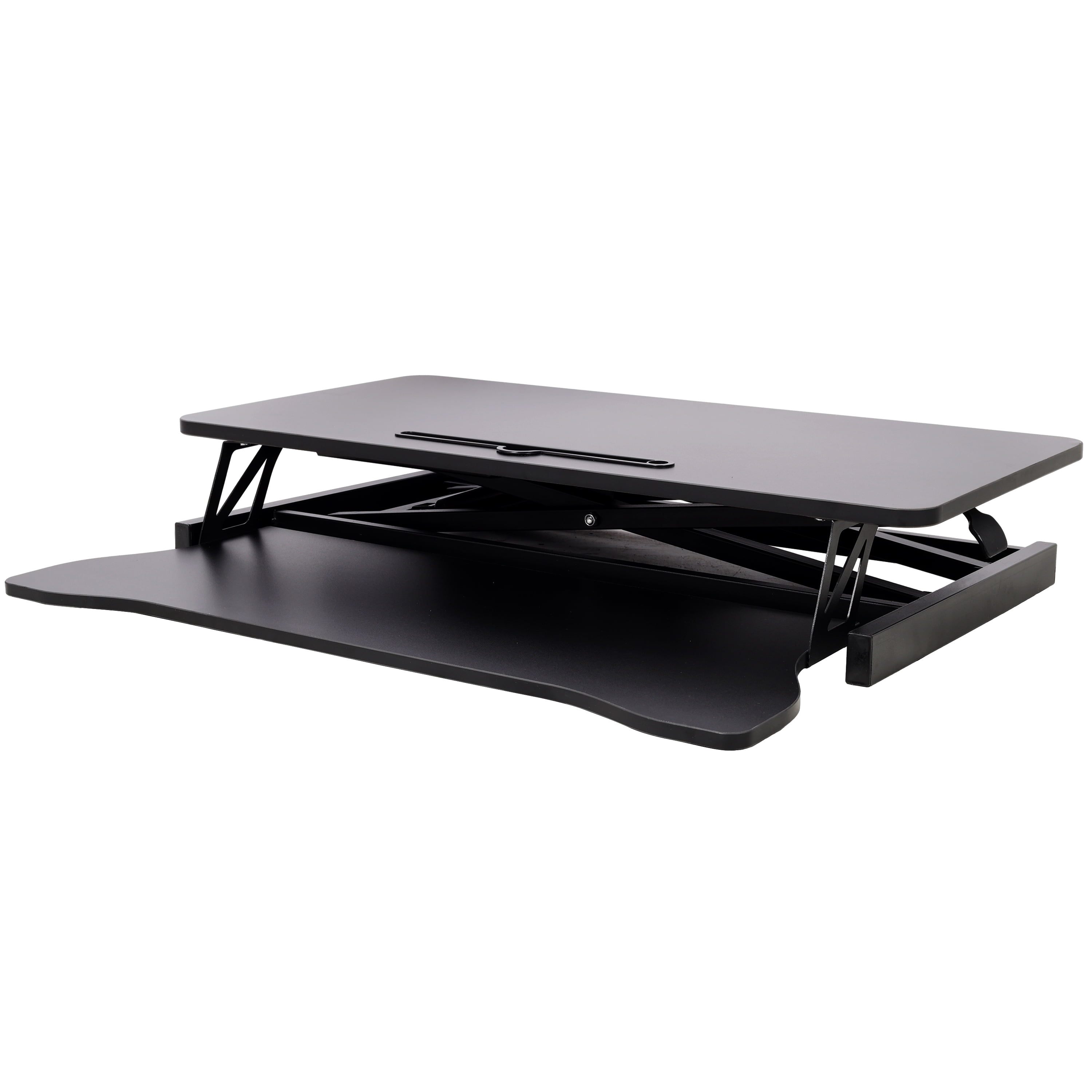 LiviNest Ergonomic Standing Desk Converter: 14.2 Inch Height Adjustable Workstation - 44 Lb Capacity for Home Office & Remote Work - Gas Spring Smooth Lift with Keyboard Tray