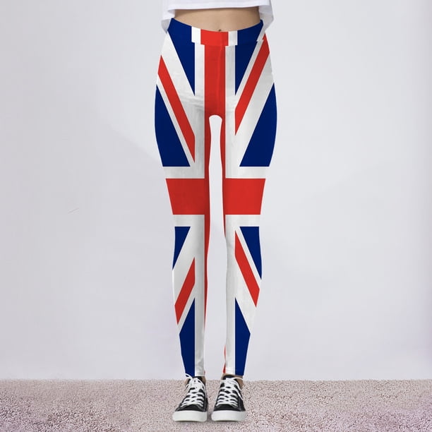 WILLBEST Leggings de Yoga Con Estampado Tie-Dye Del Día de La Independencia Para Mujer, Pantalones de Entrenamiento de Levantamiento, Cintura Alta, Elásticos, Cómodos, Ropa Deportiva Mediana