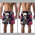 thumbnail image 3 of luoweisi Men's Beach Shorts Quick Dry Swim Trunks with Mesh Lining Couple Skulls 2XL, 3 of 5