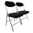 thumbnail image 2 of RTC Group Vurban Furniture Padded Folding Chairs with Cushion, Durable & Portable Foldable Fabric Chairs for Indoor & Outdoor, Party, Dining, Work, Banquet - Black, Set of 2, 2 of 13